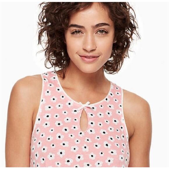 Kate Spade Floral Print Chemise Nightgown Sleep Dress Cotton Modal Pink Large - Picture 4 of 10